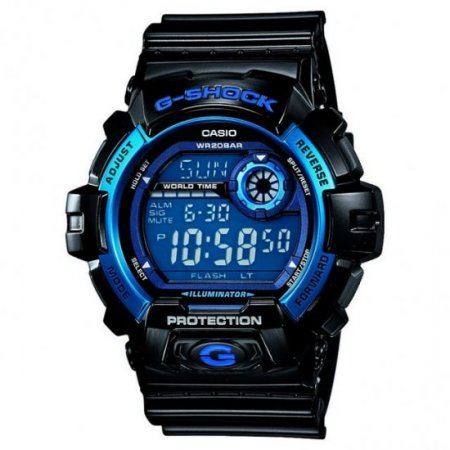 Casio Men's G-Shock Digital Quartz 200M WR Shock Resistant Watch Color: Black with Blue accents (G-8900A-1)