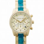 Michael Kors Ritz Chronograph Quartz Gold-tone Dial Ladies Watch MK6328