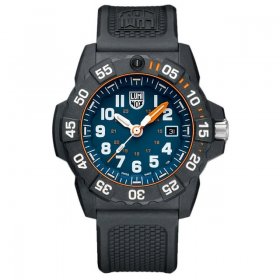 Luminox Navy Seal CARBONOX Black Rubber Strap Blue Dial Date Divers Quartz Mens Watch XS.3503.NSF