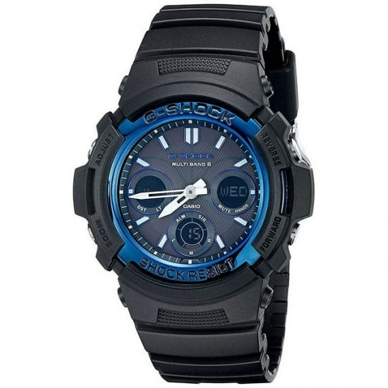 Casio G-Shock Chrono Ana-Digi Solar Atomic 200m Black Resin Watch AWGM100A-1A