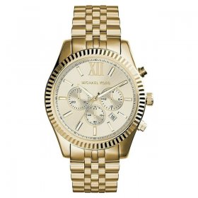 Michael Kors Men's Lexington Gold-Tone Chronograph Metal Watch, MK8281