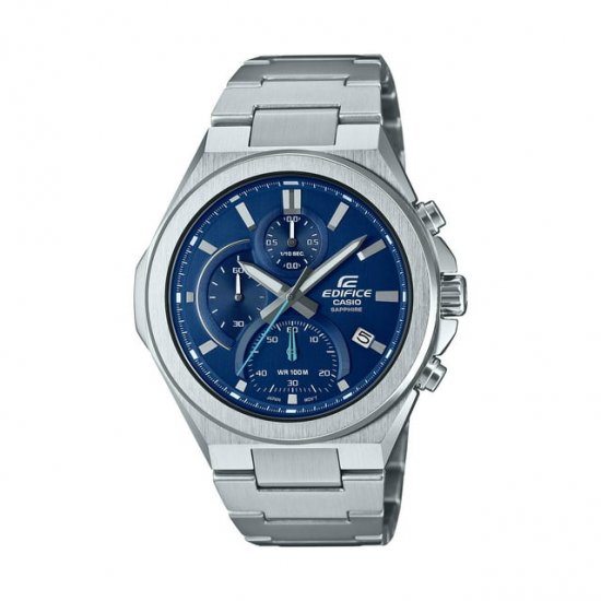 Casio Men\'s Edifice Chronograph Stainless Steel Watch with Blue Dial - EFB700D-2AV