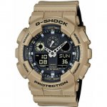 Men's G-Shock GA100L-8A Tan Silicone Japanese Quartz Sport Watch