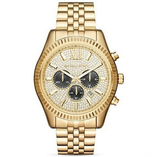 Michael Kors Men\'s Gold-Tone Lexington Chronograph Watch MK8494