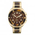 Michael Kors Women's Tribeca Tortoise Acetate and Stainless Steel Brown Dial Watch