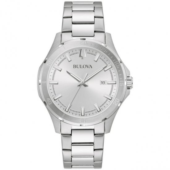 Bulova Men\'s Classic Silver White Dial Stainless Steel Watch 96B376