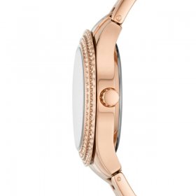 Fossil Women's Stella Three-Hand Date Rose Gold-Tone Stainless Steel Watch