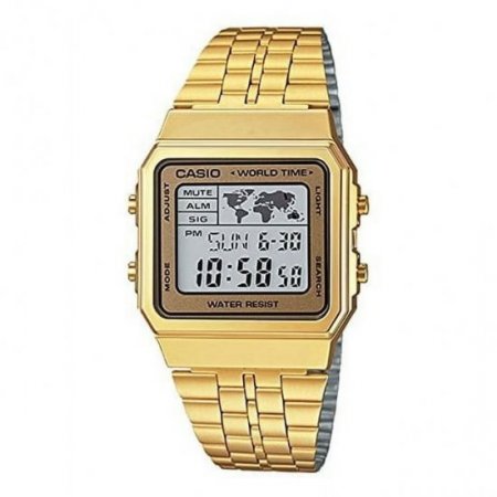 Men's Gold-Tone World Time Stainless Steel Watch A500WGA-9