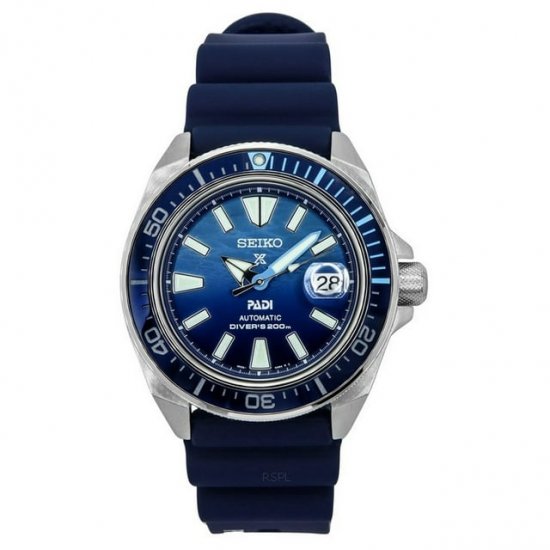 Seiko Prospex Samurai PADI Special Edition Blue Dial Automatic Diver\'s SRPJ93K1 200M Men\'s Watch