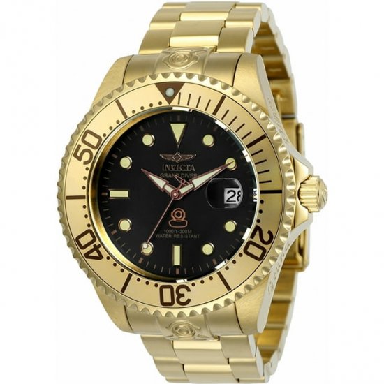 Invicta Men\'s Pro Diver Automatic 300m Gold Plated Stainless Steel Watch 24766