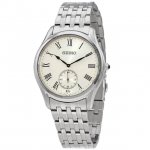 Seiko Quartz Cream Dial Stainless Steel Men's Watch SRK047P1