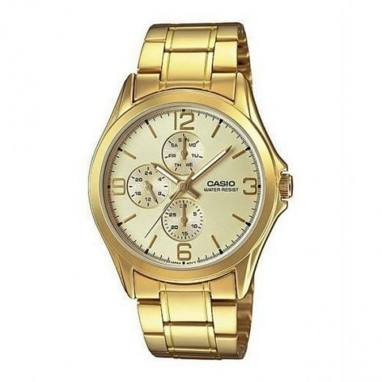 MTP-V301G-9A Men\'s Standard Gold Tone Multifunction Gold Dial Watch