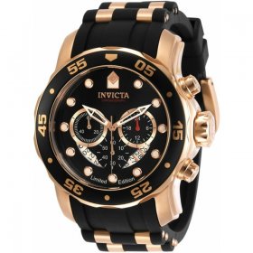 Invicta 30825 Men's Pro Diver Black Dial Chronograph Strap Watch