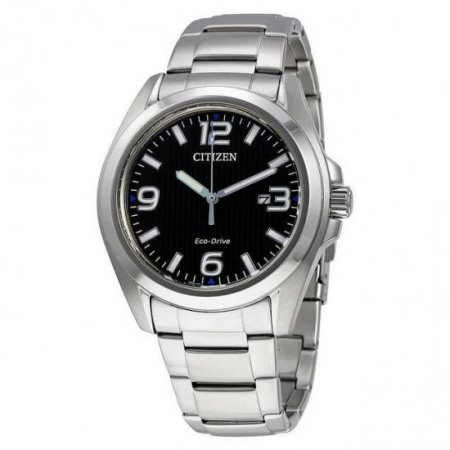 Citizen Men's AW143086E Sport Watch - Black Dial Stainless Steel Case Eco drive