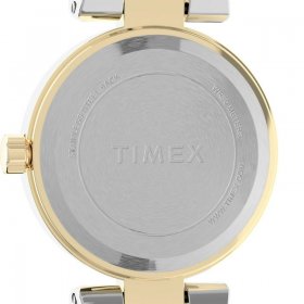 Timex Women's Fashion Stretch Bangle Floral Two-Tone 25mm Watch, Expansion Band