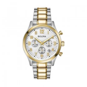 Bulova Men's Classic Two Tone Stainless Steel Chronograph Watch - 98B330