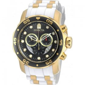 Invicta Pro Diver Chronograph Mother of Pearl White Polyurethane Men's Watch 20289