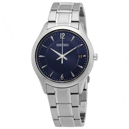 Seiko Essentials Quartz Blue Dial Stainless Steel Men's Watch SUR419