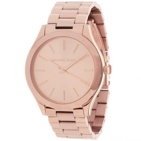 Michael Kors Women\'s Slim Runway Rose Gold Dial Watch - MK3197