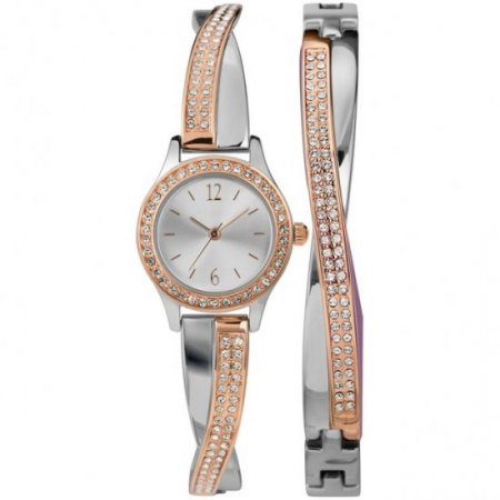 Timex Women's Dress Crystal 23mm Watch & Bracelet Gift Set