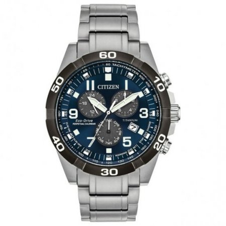 Citizen Men's Eco-Drive Perpetual Calendar Chronograph Titanium Watch BL5558-58L