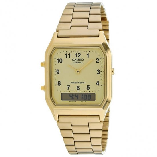 Casio Men\'s Vintage Gold Dial Watch - AQ230GA-9BVT