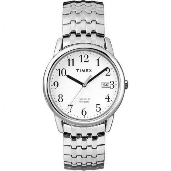 Timex Men\'s T2P294 Easy Reader Dress Silver-Tone Stainless Steel Expansion Band Watch