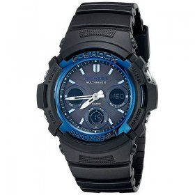 Casio G-Shock Chrono Ana-Digi Solar Atomic 200m Black Resin Watch AWGM100A-1A