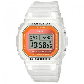 Casio G-Shock DW5600LS-7 Fluorescent Color Series White & Orange Square Unisex Watch