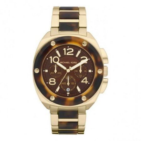 Michael Kors Women's Tribeca Tortoise Acetate and Stainless Steel Brown Dial Watch