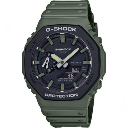 Men's Casio G-Shock Analog-Digital Carbon Core Guard Army Green Resin Strap Watch GA2110SU-3A