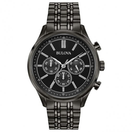 Bulova Men\'s Gunmetal Stainless Steel Chronograph Watch 98A217