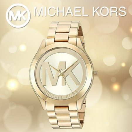 Michael Kors Women's Slim Runway Gold Dial Watch MK3739