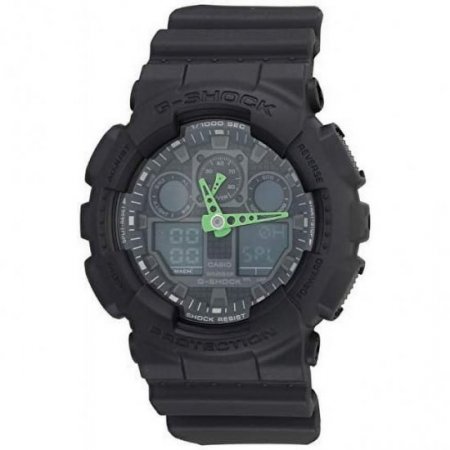 Casio Men's XL Series G-Shock Quartz 200M WR Shock Resistant Resin Color: Black (Model GA-100C-1A3CR)