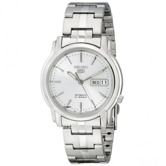 Seiko Men\'s Classic Silver Dial Watch - SNKK65