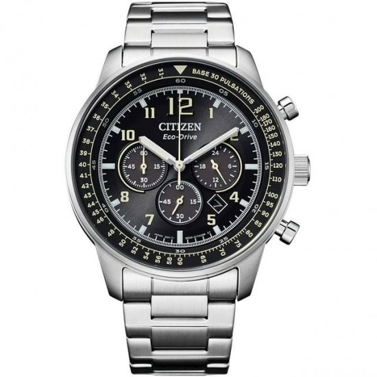 Citizen CA4500-83E Men\'s Black Dial SS Bracelet Chronograph Watch