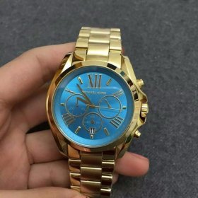 Michael Kors Women's MK5975 Bradshaw Turquoise Dial Yellow Gold Steel Chronograph Watch