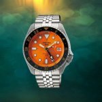 Seiko 5 Sports GMT Automatic Orange Dial Men's Watch SSK005K1