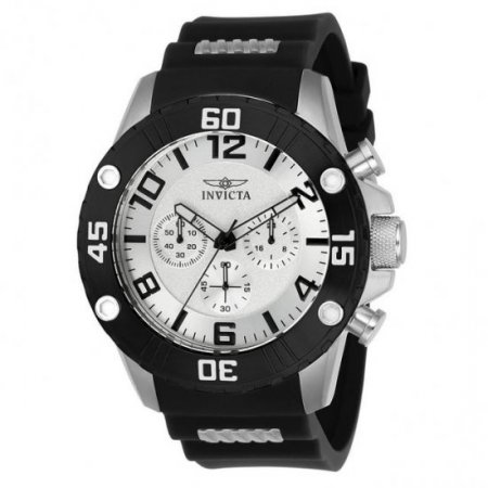 22698 Men's 'Pro Diver' Quartz Stainless Steel and Silicone Watch