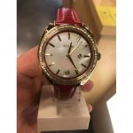 Fossil BQ3772 Vale Three-Hand Date Red Leather Watch