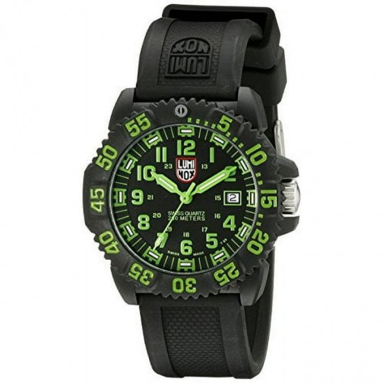 NEW LUMINOX Men\'s XS.3067.F EVO Navy SEAL Colormark Black/Green Watch MSRP 445