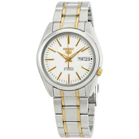 Seiko Men\'s SNKL47K White Stainless-Steel Automatic Fashion Watch