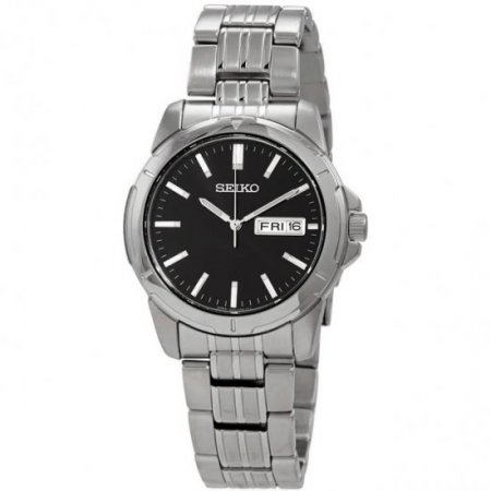 Seiko Essentials Quartz Black Dial Men's Watch SUR355