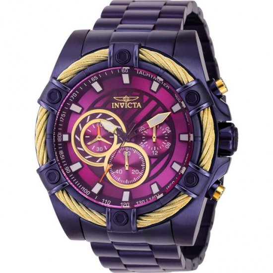 Invicta 38958 Men\'s Bolt Purple and Gold Tone Dial Bracelet Watch