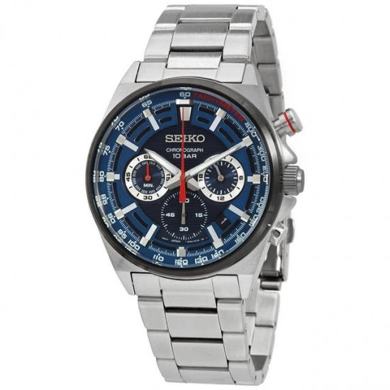 Seiko Chronograph Quartz Blue Dial Men\'s Watch SSB407P1