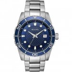 Bulova Men's Stainless Steel Sport Watch with Blue Dial - 98A194