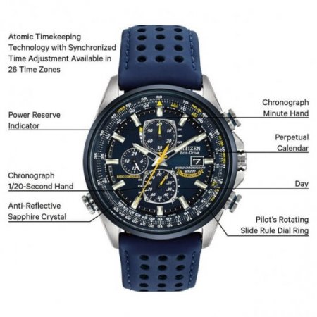 Citizen Eco Drive Blue Angels World Chronograph Men's Watch AT8020-03L