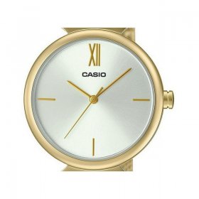 Casio Analog Gold Tone Stainless Steel White Dial Quartz LTP-2024VMG-7C Women's Watch With Bangle Set