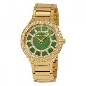 Michael Kors Women's Kerry Green Crystal-set Royal Green Dial Gold-tone Watch