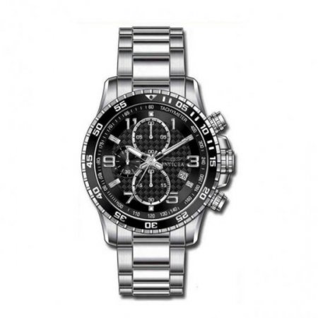 Invicta Specialty Men 45mm Stainless Steel Black Dial Chronograph Quartz Watch 37146